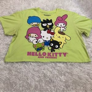 Hello Kitty and Friends Sanrio Crop Top Neon Green Size L